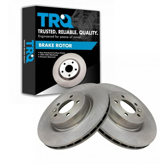 TRQ Front Brake Rotors Set Vented Fits Select 2017 Land Rover Discovery 2010-2016 LR4 2014-2017 Range Rover 2006-2017 Range Rover Sport