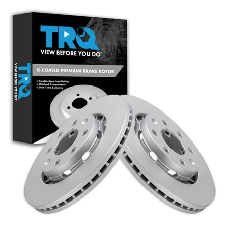 TRQ Front Brake Rotors Set Vented Premium G-Coated Fits Select 2004-2011 Chevrolet Aveo 2007-2011 Aveo5 2013-2015 Spark 2014-2016 Spark EV 2009-2010 Pontiac G3