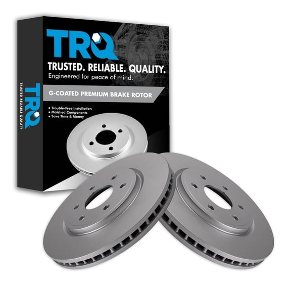 TRQ Front Brake Rotors Set Vented Premium G-Coated Fits Select 2005-2022 Nissan Frontier 2005-2012 Pathfinder 2005-2015 Xterra 2009-2012 Suzuki Equator