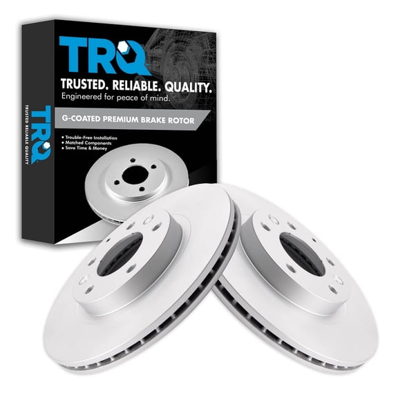 TRQ Front Brake Rotors Set Vented Premium G-Coated Fits Select 2006-2015 Mazda MX-5 Miata