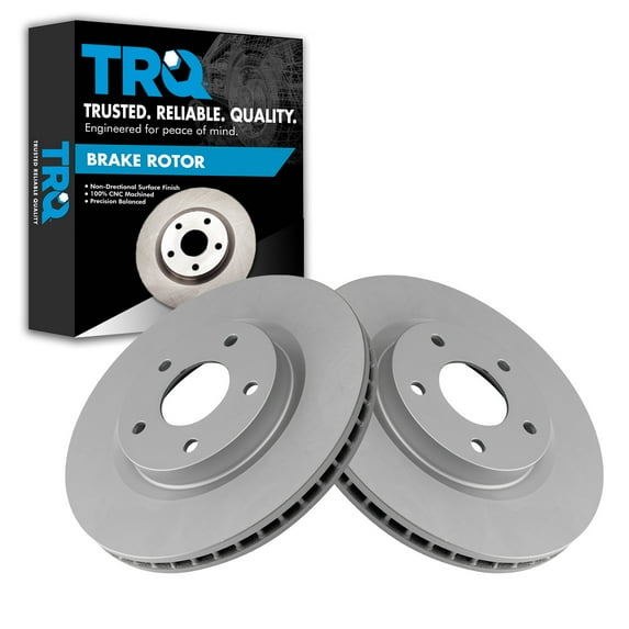 TRQ Front Brake Rotors Set Vented Premium G-Coated Fits Select 2008-2013 Nissan Rogue 2014-2015 Rogue Select 2007-2012 Sentra
