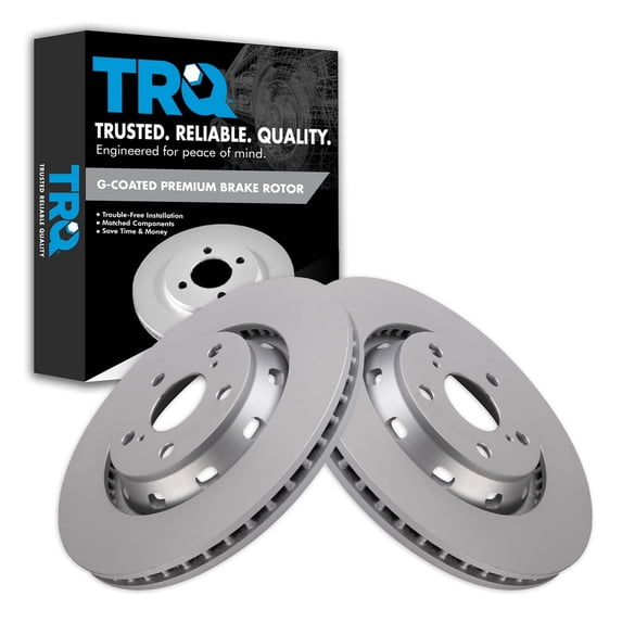 TRQ Front Brake Rotors Set Vented Premium G-Coated Fits Select 2009-2015 Toyota Venza