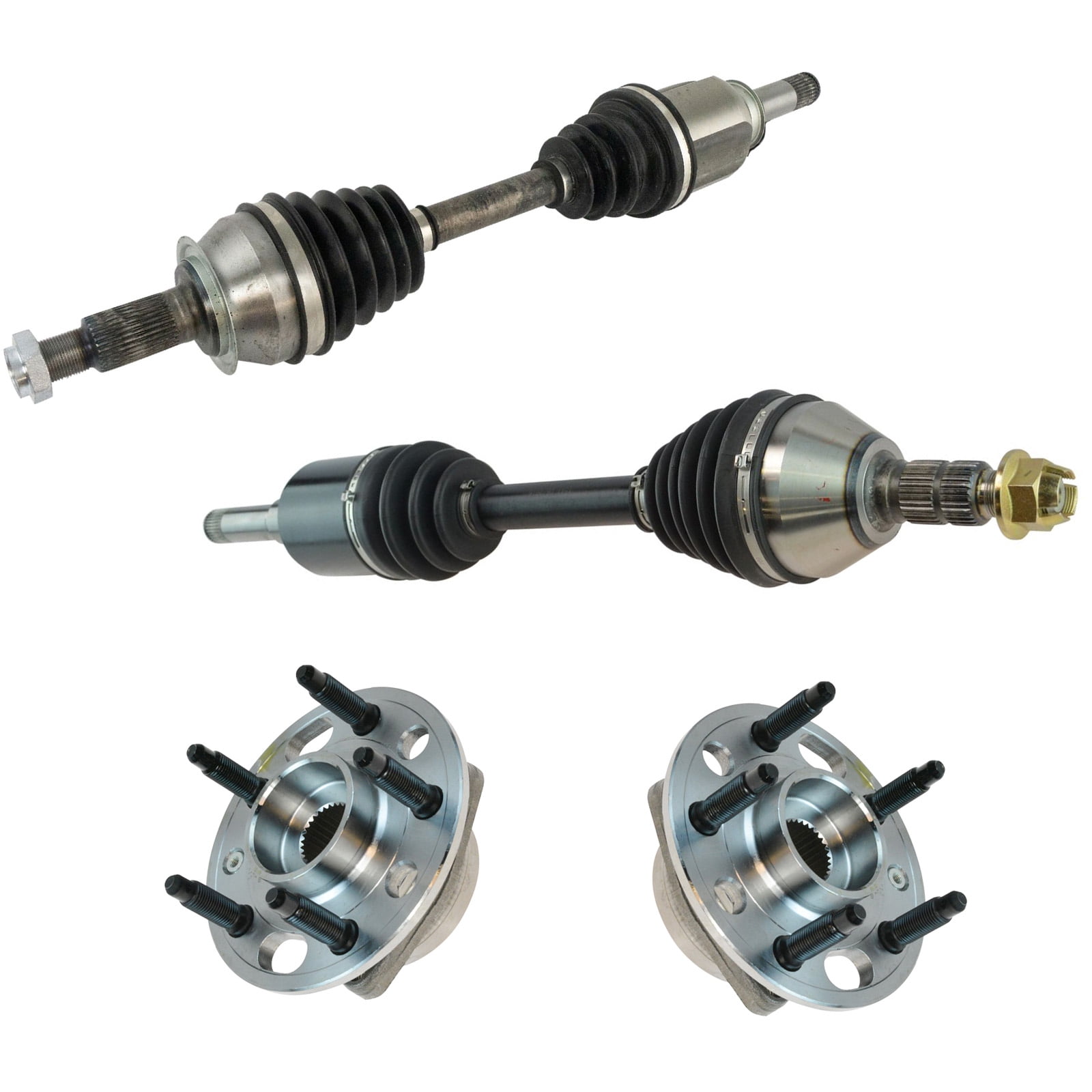 Assembly Set TRQ Front CV Axle Shafts & Wheel Hub Bearing Assemblies Set of 4 for ...