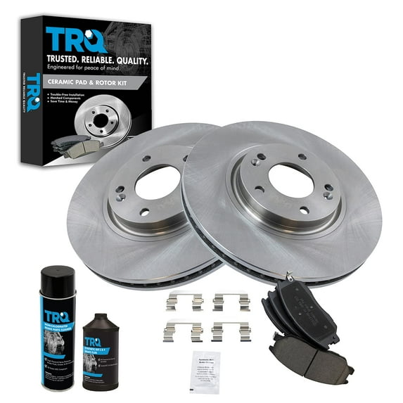 TRQ Front Ceramic Brake Pad & Disc Rotor Kit w/Chemicals Fits XG350 Kia Amanti BKA16200 Fits select: 2003-2005 HYUNDAI XG