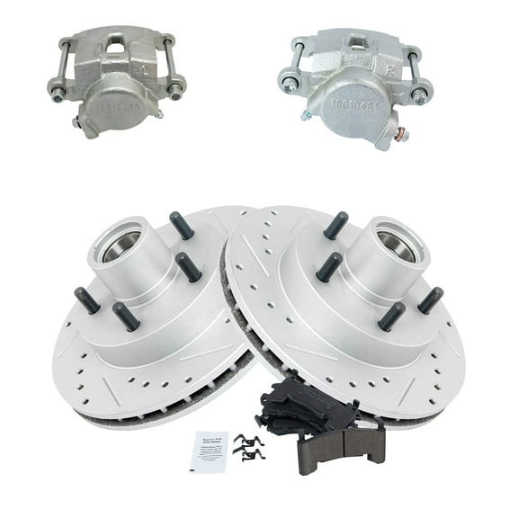 TRQ Front Ceramic Brake Pad Performance Rotor & Caliper Kit Fits Select Blazer S10