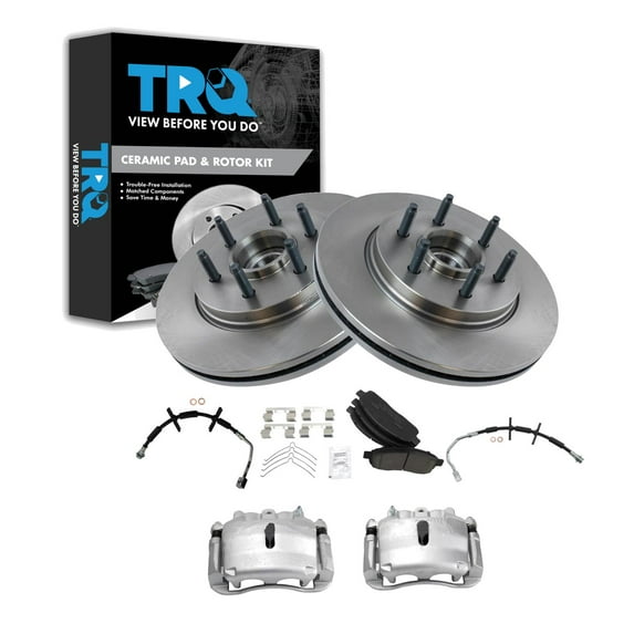 TRQ Front Ceramic Brake Pad & Rotor Kit Fits Select 2004 Ford F-150