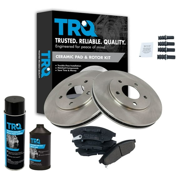 TRQ Front Ceramic Brake Pad & Rotor Kit w/Fluids for Grand Prix Lumina Cutlass BKA17605 Fits select: 1990-1995 CHEVROLET LUMINA, 1988-1995 BUICK REGAL