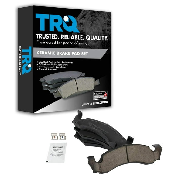 TRQ Front Ceramic Brake Pad Set for Ford Bronco E150 Van F150 Pickup Truck BFA73275 Fits select: 1987-1993 FORD ECONOLINE