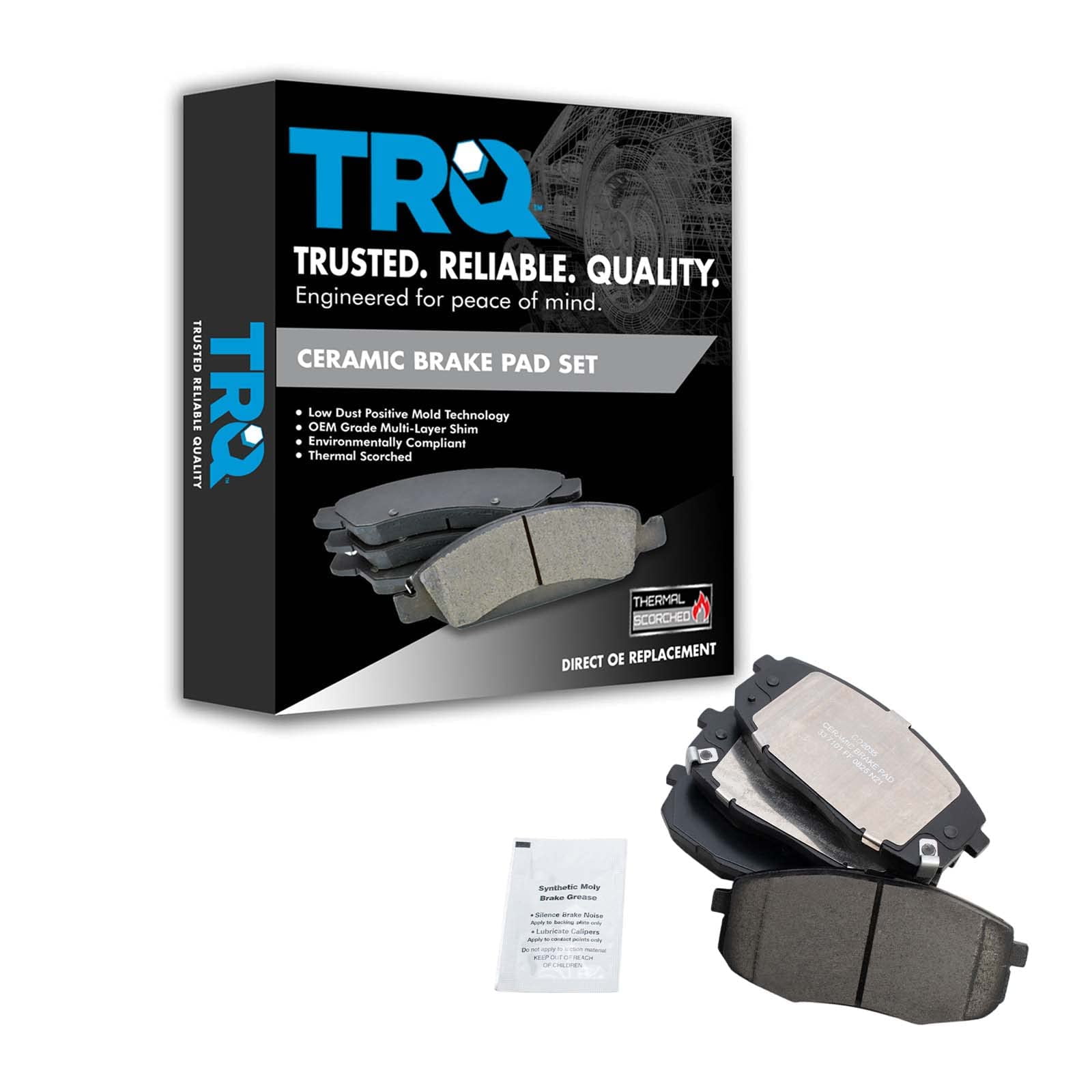 TRQ Front Ceramic Brake Pad Set for Hyundai Kona Kia Forte BFA19005