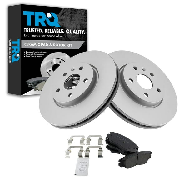 TRQ Front Ceramic Brake Pads & G-Coated Rotors Kit Fits Select Buick Chevy GMC Cadillac
