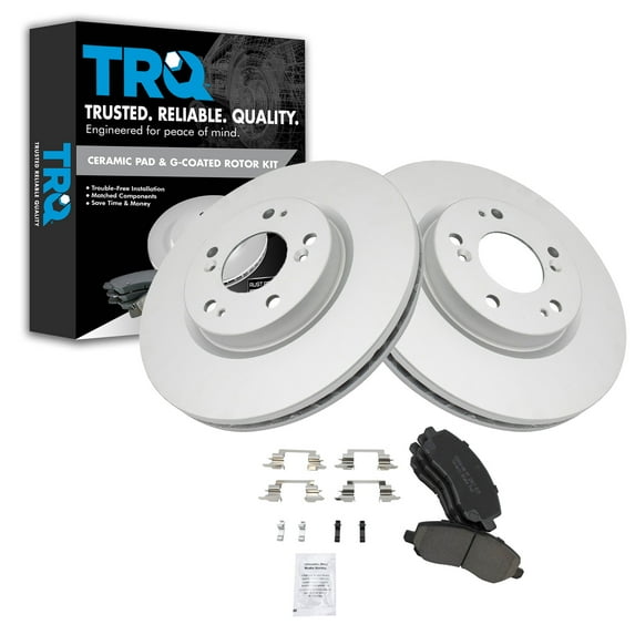 TRQ Front Ceramic Brake Pads & G-Coated Rotors Kit Fits Select Chrysler Dodge Jeep