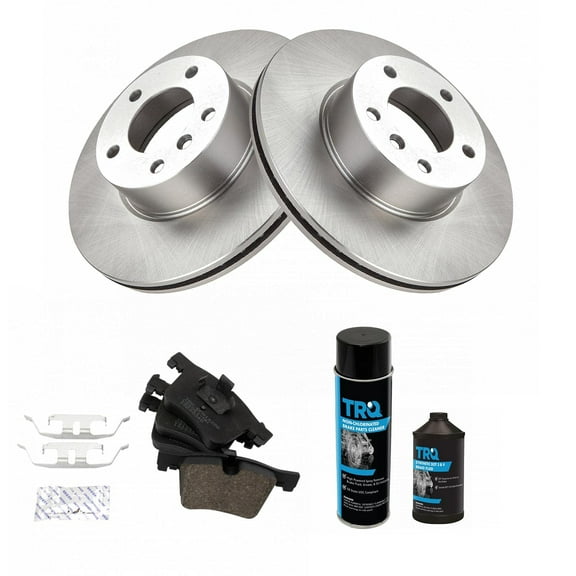 TRQ Front Ceramic Brake Pads & G-Coated Rotors with Fluids for BMW New BKA19615 Fits select: 2012-2018 BMW 328, 2013-2018 BMW 320