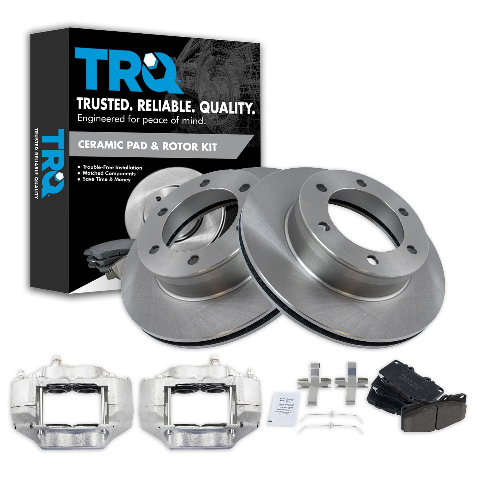 R1 Concepts Front Rear Brakes And Rotors Kit |Front Rear Brake Pads| Brake Rotors And Pads| Ceramic Brake Pads And Rotors |Hardware Kit WDWH2-72004 - View #9