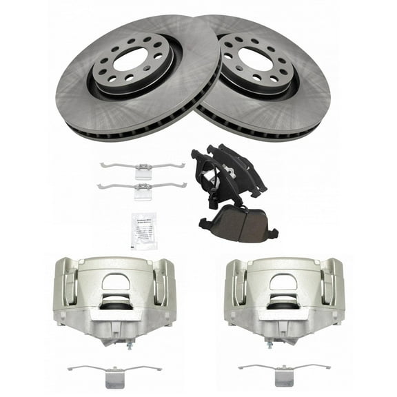 TRQ Front Ceramic Brake Pads & Rotors Fits 2005-2008 Audi A4 A4 Quattro