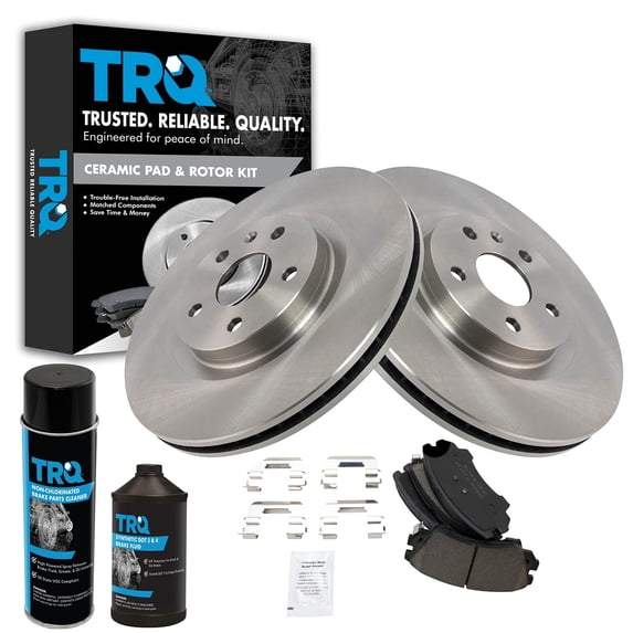 TRQ Front Ceramic Disc Brake Pad & Rotor Kit w/Chemicals for 11-12 Chevy Caprice BKA16740 Fits select: 2011-2017 CHEVROLET CAPRICE