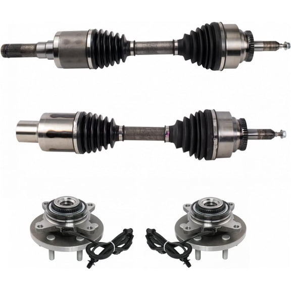 TRQ Front Complete CV Axle Shaft Assembly Wheel Hub Bearing LH Driver RH Passenger Drivetrain Kit 4pc for 2015-2017 Ford F150 Pickup Truck 4WD