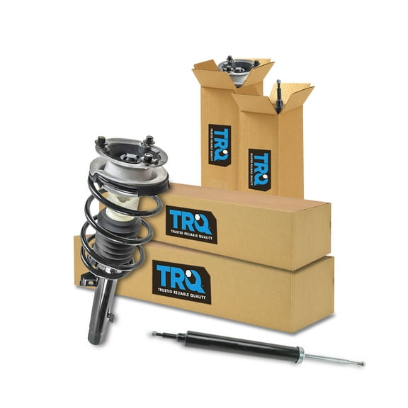 TRQ Front Complete Loaded Strut Spring Assembly Rear Shock Absorber Kit Set 4pc RWD Fits Select 2008-2012 BMW 128i 2008-2013 135i 2006 325i 2007-2013 328i 330i 2009-2011 335d 335i 2011 335is