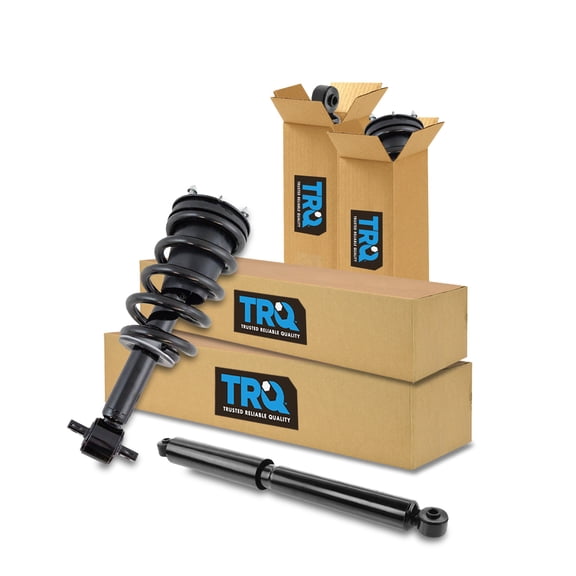 TRQ Front Complete Loaded Strut & Spring & Rear Shock Absorber Assembly 4 Piece Kit Set Fits 2014-2017 Chevy Silverado / 2014-2017 GMC Sierra / RWD