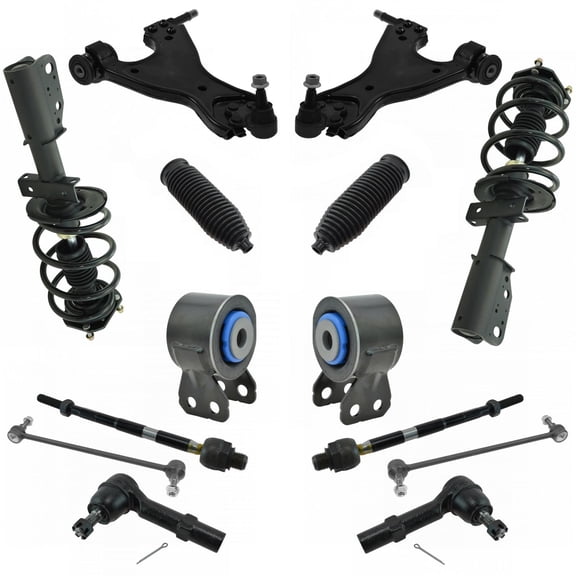 TRQ Front Control Arm Ball Joint Sway Bar Link Loaded Strut Suspension Set 14pc PSA66562 Fits select: 2013-2017 CHEVROLET TRAVERSE, 2013-2016 GMC ACADIA