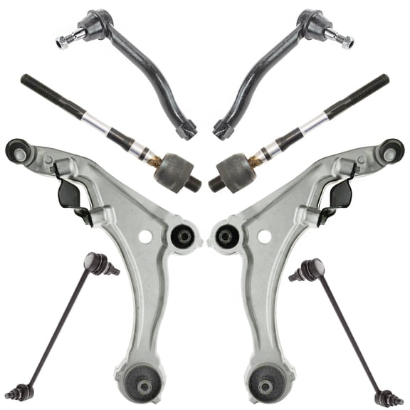 TRQ Front Steering & Suspension Kit Control Arm with Ball Joint Sway Bar Stabilizer Link Tie Rod Fits 2009-2014 Nissan Maxima