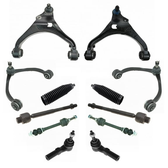 TRQ Front Control Arms Ball Joints Sway Links Tie Rods & Bellows Kit for Dodge PSA32050