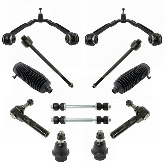 TRQ Front Control Arms Ball Joints Tie Rods Sway Links & Boot Kit for GM Van PSA60117