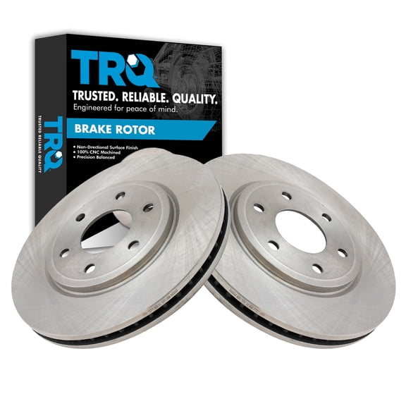 TRQ Front Brake Rotors Set Vented Fits Select 2005-2019 Nissan Frontier 2009-2012 Suzuki Equator