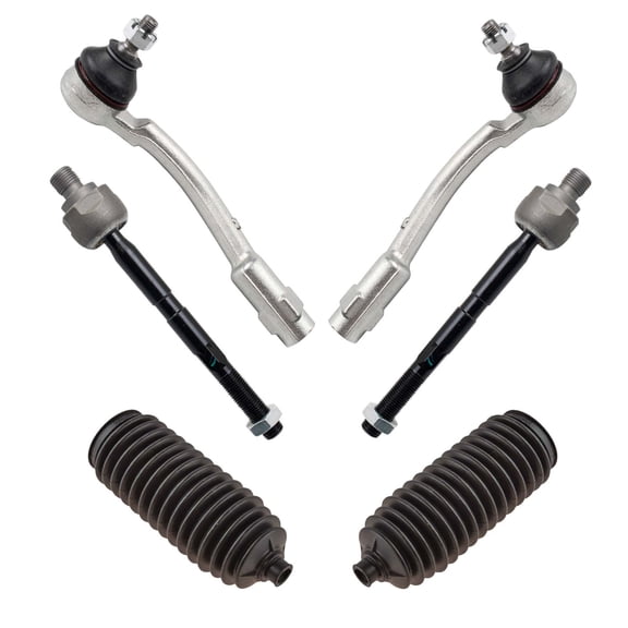 TRQ Front Inner Outer Tie Rod End Boot Bellow Kit Set 6pc for 06-11 Rio Rio5 PSA32906