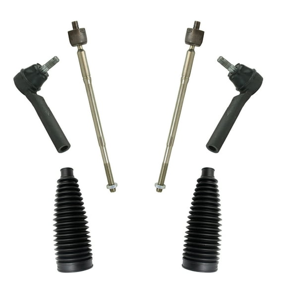 TRQ Front Inner & Outer Tie Rod Kit Set with Rack Bellows for Chrysler Ram Dodge Fits select: 2011-2019 DODGE GRAND CARAVAN, 2011-2016 CHRYSLER TOWN & COUNTRY