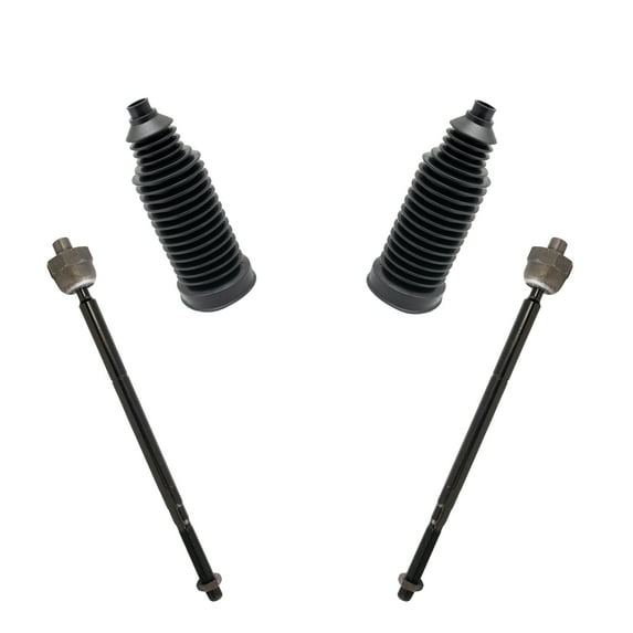 TRQ Front Inner Tie Rods with Steering Rack Bellows Boots for Ram 1500 Pickup PSA60129