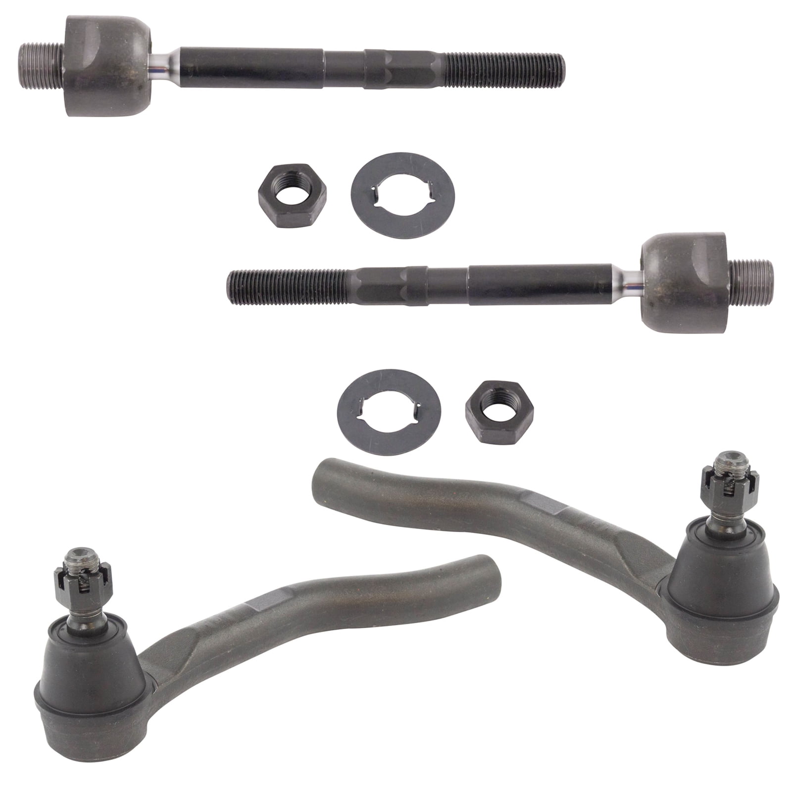 TRQ Front Inner and Outer Tie Rod Set Fits Select 2015-2019 Acura TLX 2013-2017 Honda Accord
