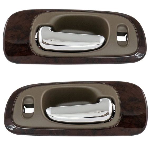 TRQ Front Inside Door Handle Chrome Beige Woodgrain LH RH Pair for Concorde DHA30023 Fits select: 1999-2004 CHRYSLER 300M, 1998-2004 CHRYSLER CONCORDE