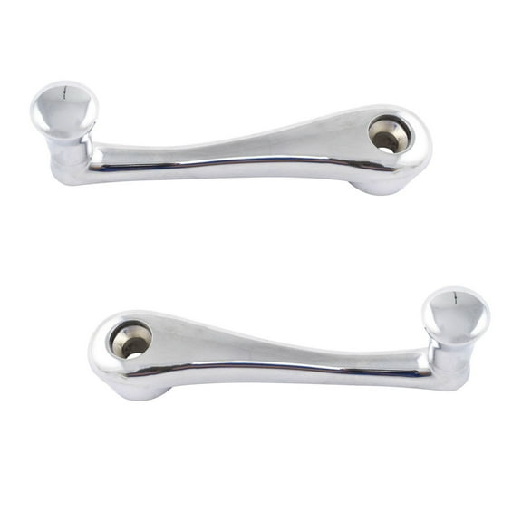 TRQ Front Inside Interior Chrome Manual Window Crank Pair LH & RH for Peterbilt DHA34416