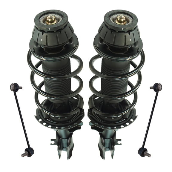 TRQ Front Suspension Kit Complete Strut & Coil Spring Assembly Sway Bar Stabilizer Link Fits 2012-2017 Hyundai Accent Kia Rio