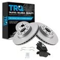 thumbnail image 1 of TRQ Front Metallic Brake Pad & 2 Coated Rotor Kit Fits Select A3 VW Rabbit Jetta Golf, 1 of 6