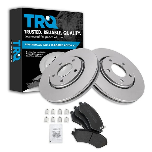 TRQ Front Metallic Brake Pad & Coated Rotor Kit Fits Select 01-07 Chrysler Dodge Minivan
