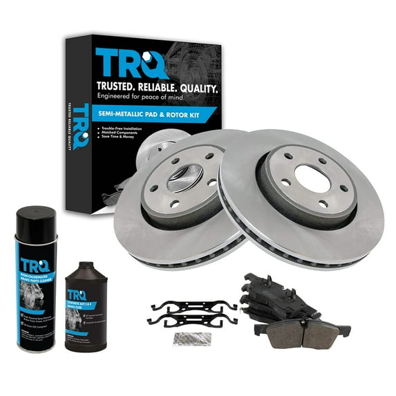 TRQ Front Metallic Brake Pad & Rotor Kit w/Fluids for 11-12 Durango Grand BKA18337 Fits select: 2014-2016 JEEP GRAND CHEROKEE, 2011-2013 JEEP GRAND CHEROKEE LAREDO