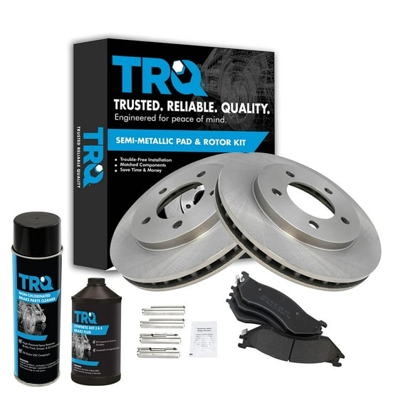 TRQ Front Metallic Brake Pad & Rotor Kit w/Fluids for Ford Expedition Navigator BKA15696 Fits select: 1998-2002 LINCOLN NAVIGATOR