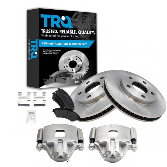TRQ Front Metallic Brake Pads Rotors & Calipers Fits Select Buick Chevy Olds Pontiac