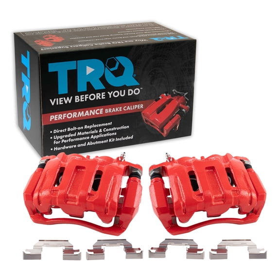 TRQ Front Performance Brake Caliper Set Red Compatible with 2007-2012 Acura RDX 2010-2011 Honda Accord Crosstour 2007-2016 CR-V 2005-2010 Odyssey