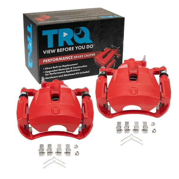 TRQ Front Performance Brake Caliper Set Red Compatible with 2007-2012 Lexus ES350 2007-2011 Toyota Camry