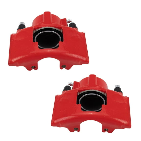 TRQ Front Performance Brake Caliper Set Red Compatible with 90-00 Cadillac 88-02 Chevrolet 94-99 Dodge GMC