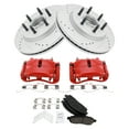 thumbnail image 1 of TRQ Front Performance Brake Pad & Rotor Kit Brake Caliper Brake Pads Brake Rotor Ceramic Premium G-Coated Red Fits Select 2005-2008 Ford F-150 2006-2008 Lincoln Mark LT, 1 of 4