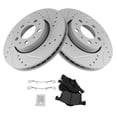 thumbnail image 1 of TRQ Front Performance Brake Pad & Rotor Kit Brake Pads Brake Rotors Set Ceramic Fits Select 2001-2009 Volvo S60 1999-2006 S80 2001-2007 V70 2003-2007 XC70, 1 of 6