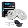 thumbnail image 1 of TRQ Front Performance Brake Pad & Rotor Kit Brake Pads Brake Rotors Set Ceramic Premium G-Coated Fits Select 2000-2006 Audi TT TT Quattro 2000-2003 Volkswagen Golf 2004-2005 Jetta, 1 of 6