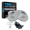 thumbnail image 1 of TRQ Front Performance Brake Pad & Rotor Kit Brake Pads Brake Rotors Set Ceramic Premium G-Coated Fits Select 2001-2003 BMW 525i 1997-2000 528i, 1 of 6