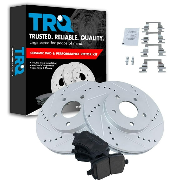 TRQ Front Performance Brake Pad & Rotor Kit Brake Pads Brake Rotors Set Ceramic Premium G-Coated Fits Select 2006-2011 Chevrolet HHR