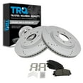 thumbnail image 1 of TRQ Front Performance Brake Pad & Rotor Kit Brake Pads Brake Rotors Set Ceramic Premium G-Coated Fits Select 2011-2013 INFINITI QX56 2014-2021 QX80 2012-2021 Nissan Armada 2011-2021 TITAN, 1 of 5