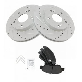 TRQ Front Performance Brake Pad & Rotor Kit Brake Pads Brake Rotors Set Semi-Metallic Fits Select 2002-2006 Acura RSX 2006-2011 Honda Civic 2011-2015 CR-Z