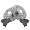 thumbnail image 1 of TRQ Front Performance Brake Pad & Rotor Kit Brake Pads Brake Rotors Set Semi-Metallic Premium G-Coated Fits Select 1998-2002 Subaru Forester 1998-2001 Impreza 1997-2002 Legacy 2000 Outback, 1 of 6